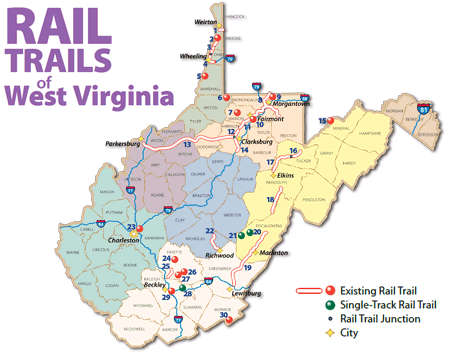 Railtrails Map Almost Heaven West Virginia Railtrails Map Almost Heaven West Virginia