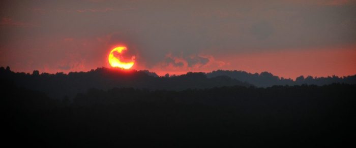 Late evening sunset in West Virginia