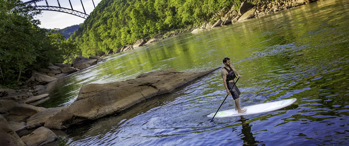 New River stand-up paddling, WV