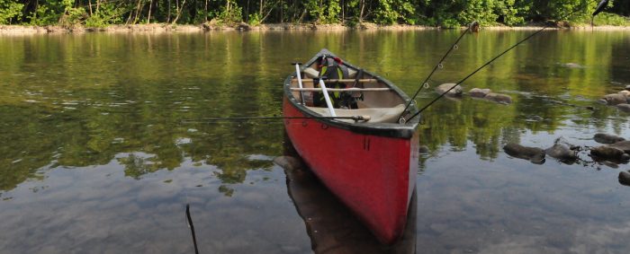 Red canoe in West Virginia