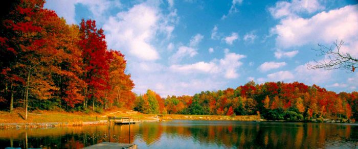 Autumn foliage, Boley Lake, WV