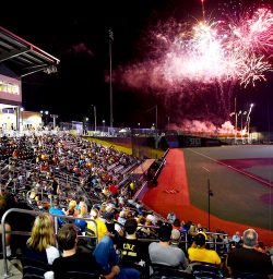 Fireworks Friday at night over the Black Bears' stadium, WV