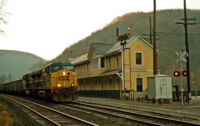 train passing Thurmond Depot