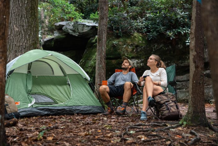 Couple camping
