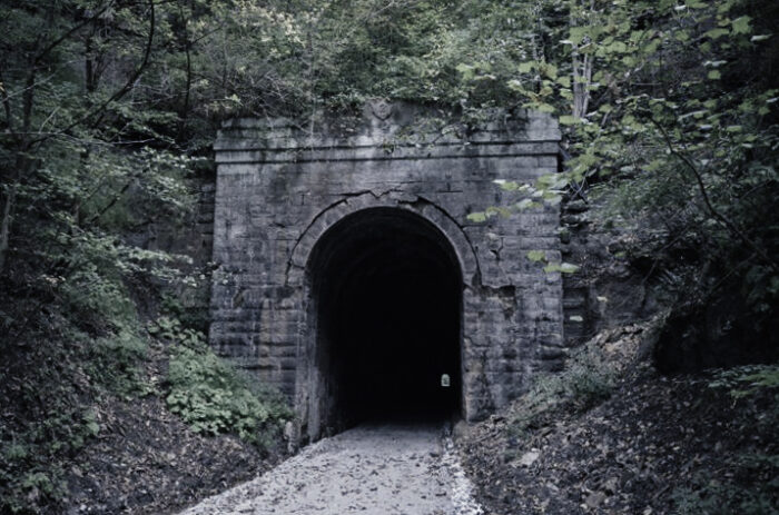 The entrance to Flinderation Tunnel on the North Bend Rail Trail in Harrison County