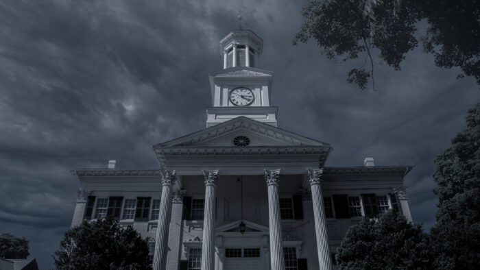 The clock tower of McMurran Hall on the campus of Shepherd University is said to be haunted