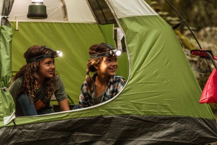 Kids camping, tent