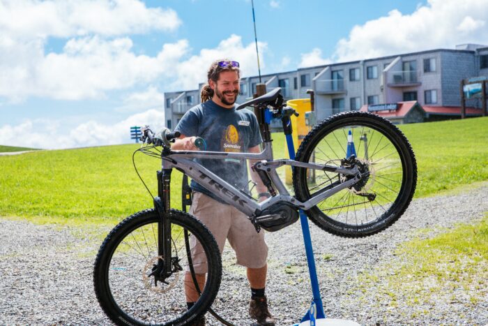 Snowshoe, bike washing station