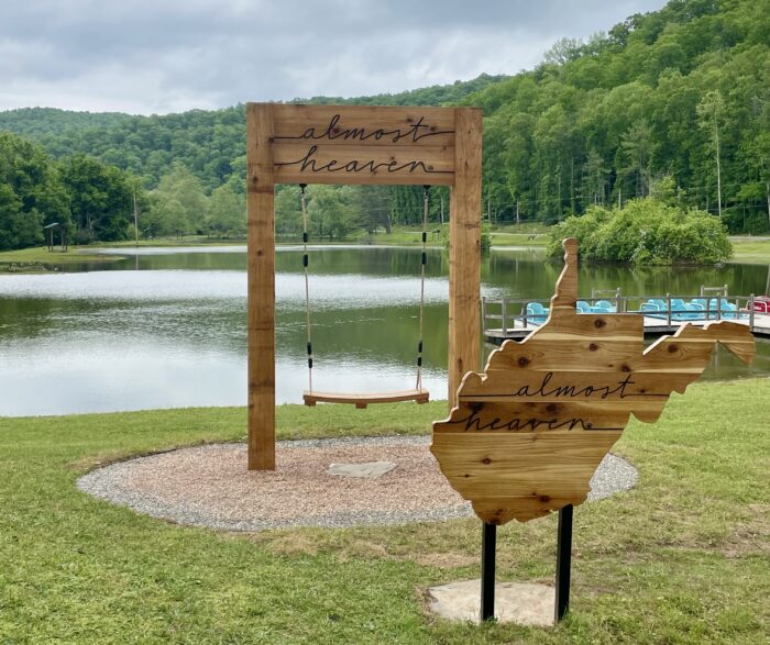 Almost Heaven Swing at Cedar Creek State Park in the spring
